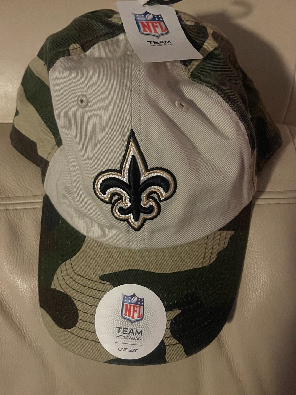 NWT: Unisex New Orleans Saints Camo Baseball Cap - Green/Tan